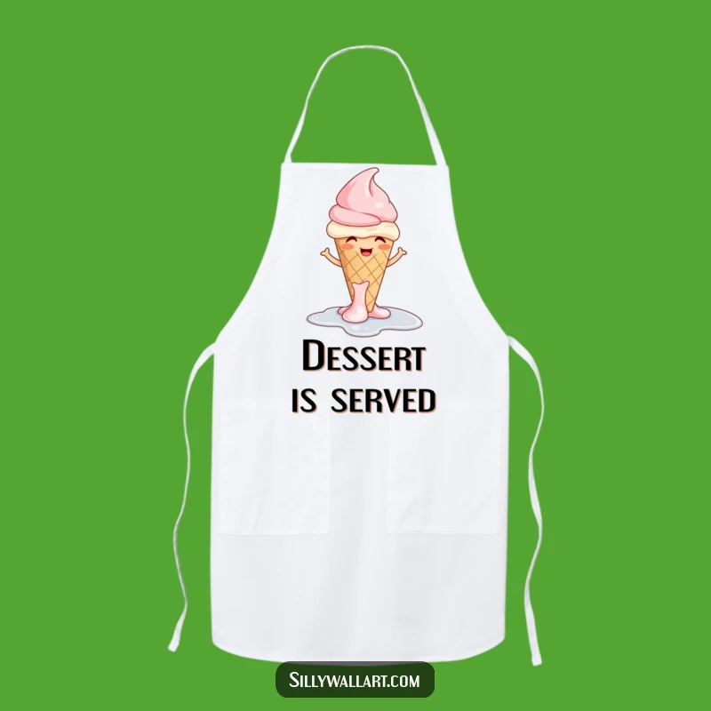 Funny Giggling Ice Cream Apron: Melting Cone Bib, Sweet Kitchen Funny Gift