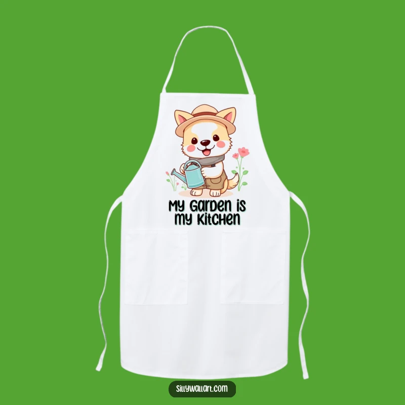 Funny Gardener Dog Apron: Cheerful Bloom Kitchen Wear, Hilarious Gift