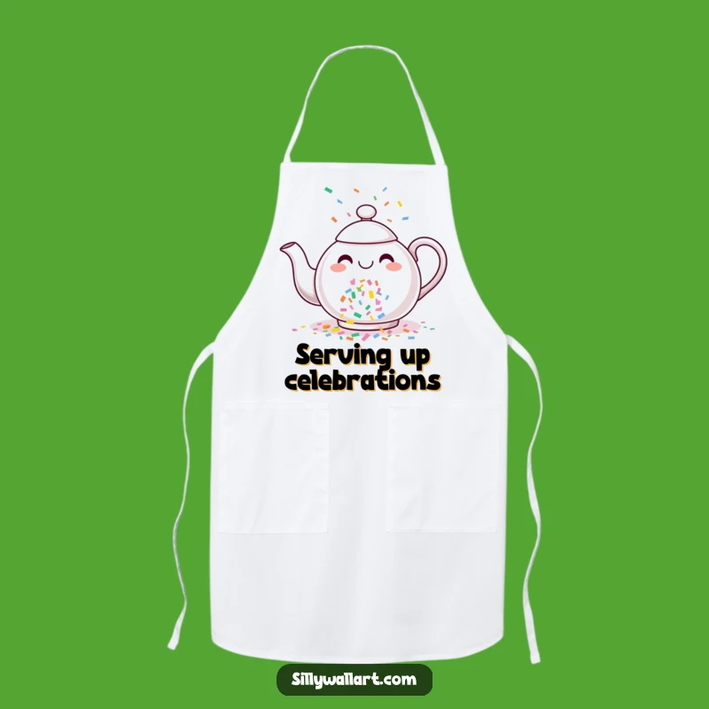 Funny Confetti Teapot Apron: Cook and Celebrate with This Cheerful Kitchenware