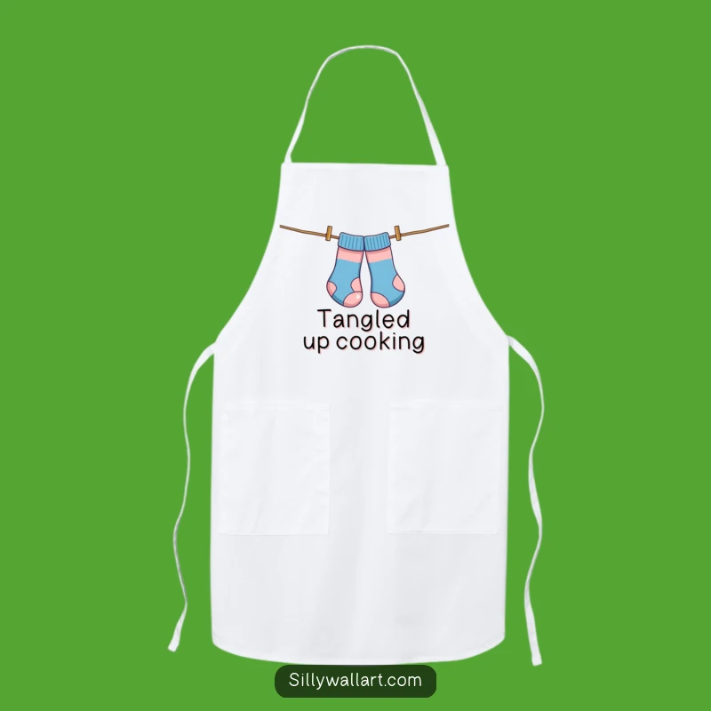 Funny Tangled Socks Apron: Hilarious Kitchen Wear for Laundry Lovers