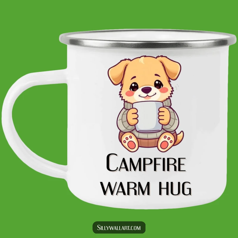 Funny Cozy Dog Sweater Camping Mug - Warm Outdoor Canine Fun