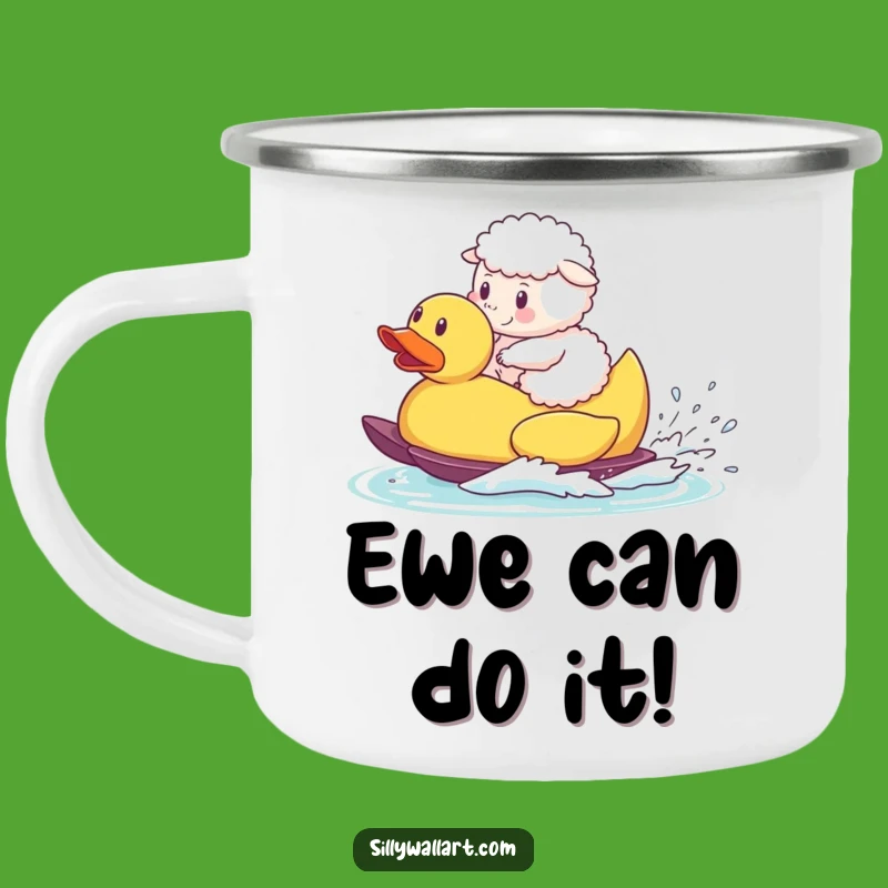 Funny Sheep Waterski Camping Mug: Hilarious Outdoor Farm Fun
