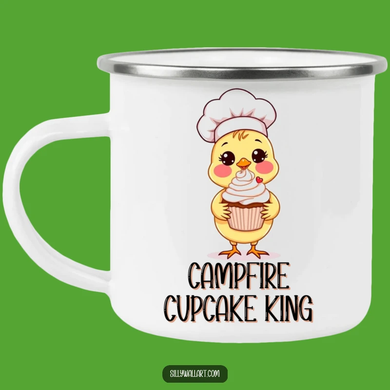 Funny Chick Chef Camping Mug: Sweet Treats, Perfect Outdoor Gift!