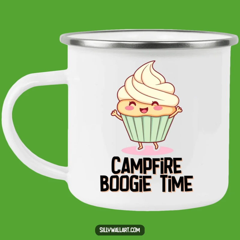 Funny Dancing Cupcake Camping Mug - Sweet Adventures Await