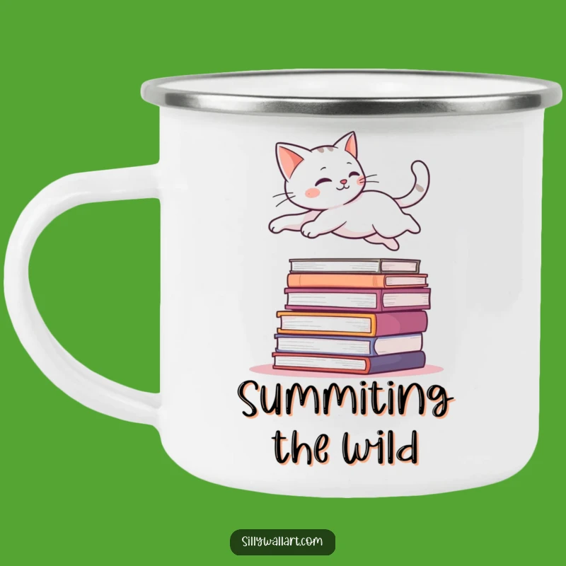 Funny Leaping Cat Camping Mug - Outdoor Acrobat Gift
