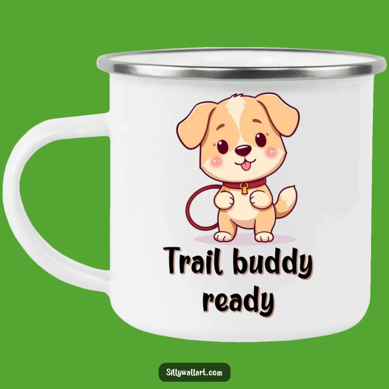 Funny Ready Dog Leash Camping Mug - Adventure Canine Outdoor Fun