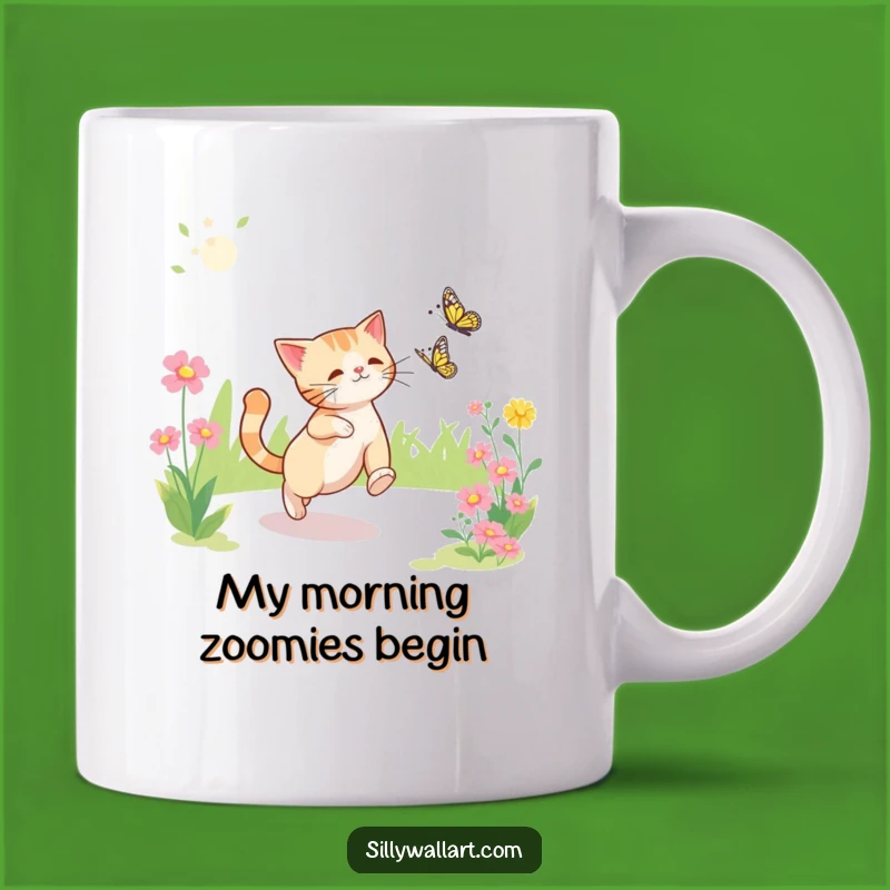 Funny Cat Garden Chase Mug: Hilarious Feline Fun Gift for Cat Lovers