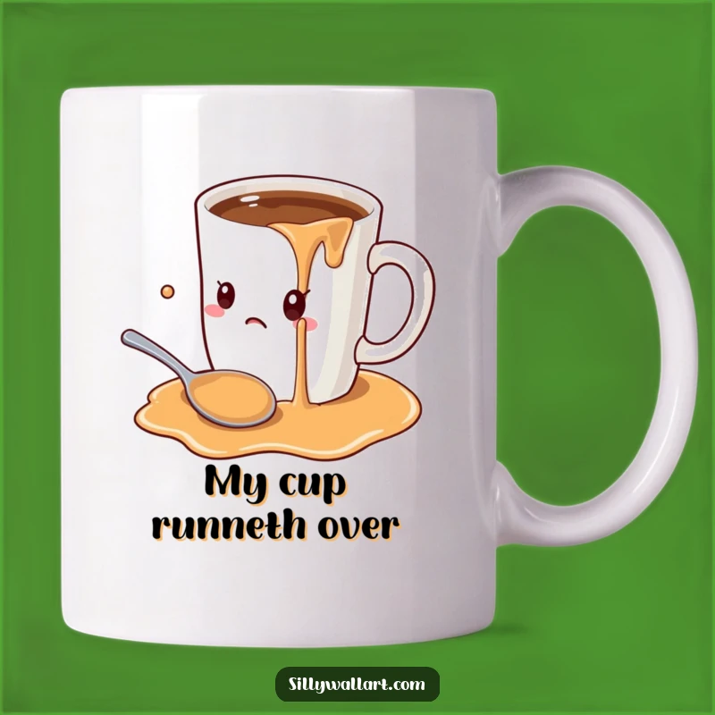 Funny Coffee Mug Overload Mug: Oversized Mug Spilling Joy, Coffee Lover Gift