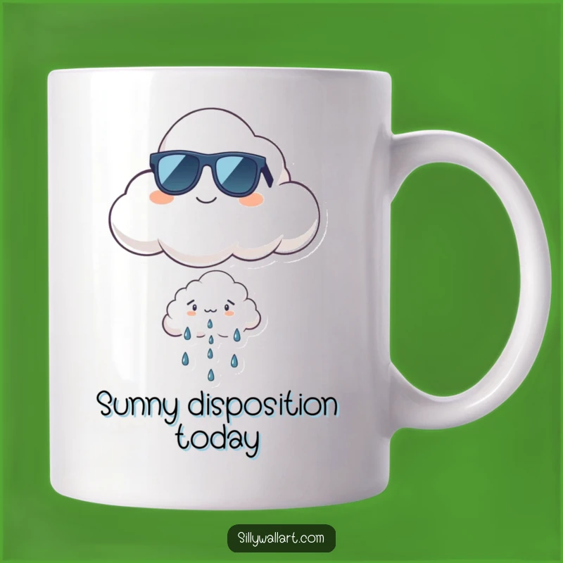 Funny Cool Cloud Mug: Sunglasses Cloud & Worried Rain, Perfect Weather Humor Gift