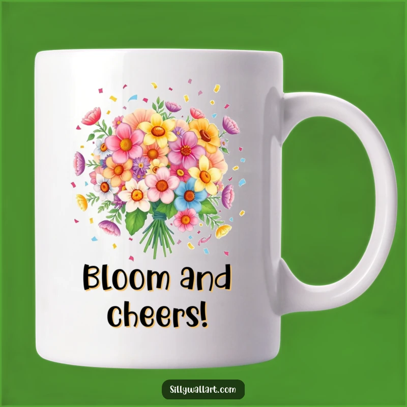 Funny Flower Confetti Mug - Joyful Celebration & Hilarious Gift Idea
