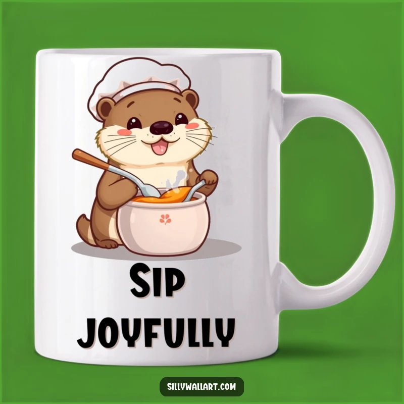 Funny Otter Chef Mug: Kawaii Cook Tasting Delight, Perfect Chef Gift