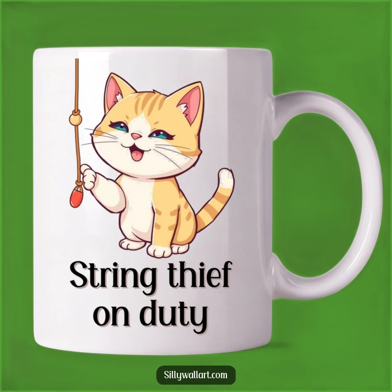 Funny Playful Cat String Mug - Mischief Maker Gift for Cat Lovers