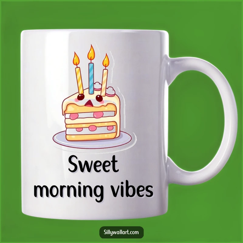 Funny Surprised Cake Candles Balloon Mug - Sweet Whimsical Gift