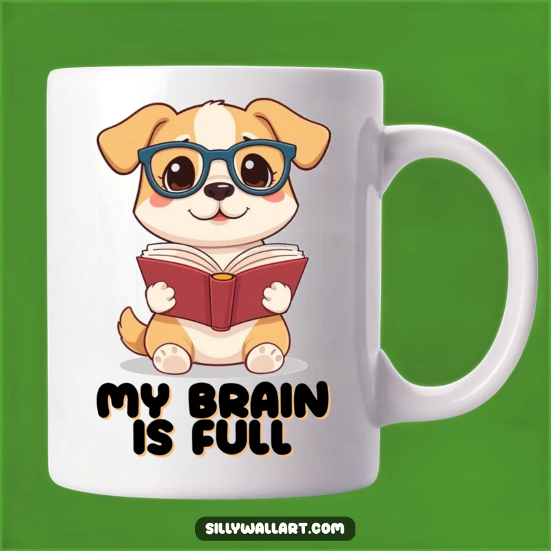 Funny Bookworm Dog Mug: Adorable Reading Glasses Pup Gift for Book Lovers