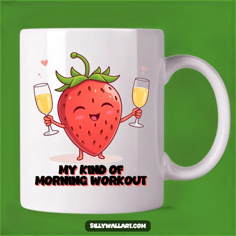 Funny Giggling Strawberry Champagne Juggling Mug - Perfect Humorous Gift for Party Lovers