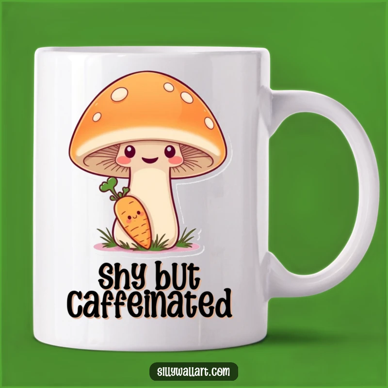 Funny Shy Carrot Mushroom Mug - Adorable Garden Gift for Nature Lovers