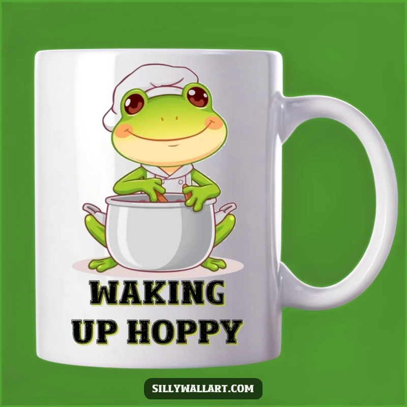 Funny Frog Chef Mug: Joyful Cook Stirs Pot, Perfect Chef Gift