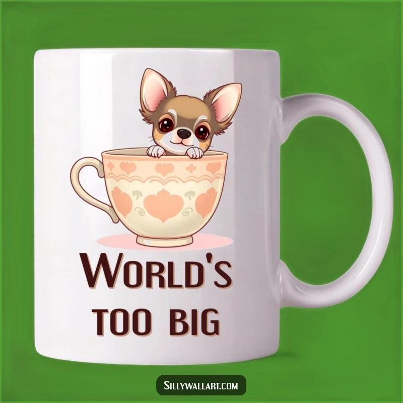 Funny Curious Chihuahua Teacup Mug: Adorable Peek-a-Boo Gift