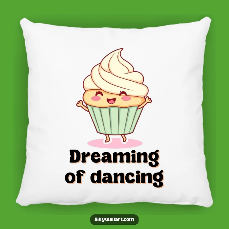 Funny Dancing Cupcake Pillow - Comfy & Sweet Accent for Cozy Laughs