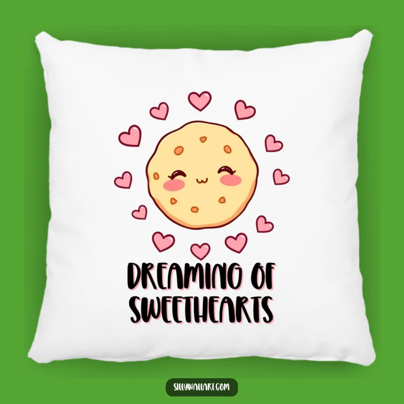 Funny Blushing Cookie Hearts Pillow - Comfy & Hilarious Accent for Cozy Romance