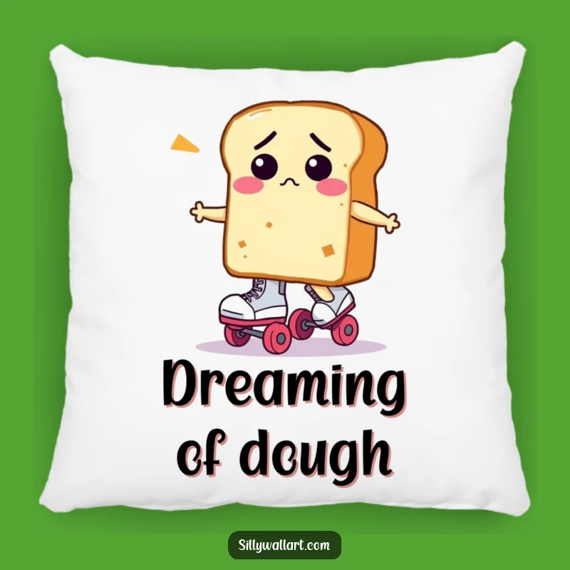 Funny Bread Roller Skates Pillow - Hilarious Decor for Cozy Confusion
