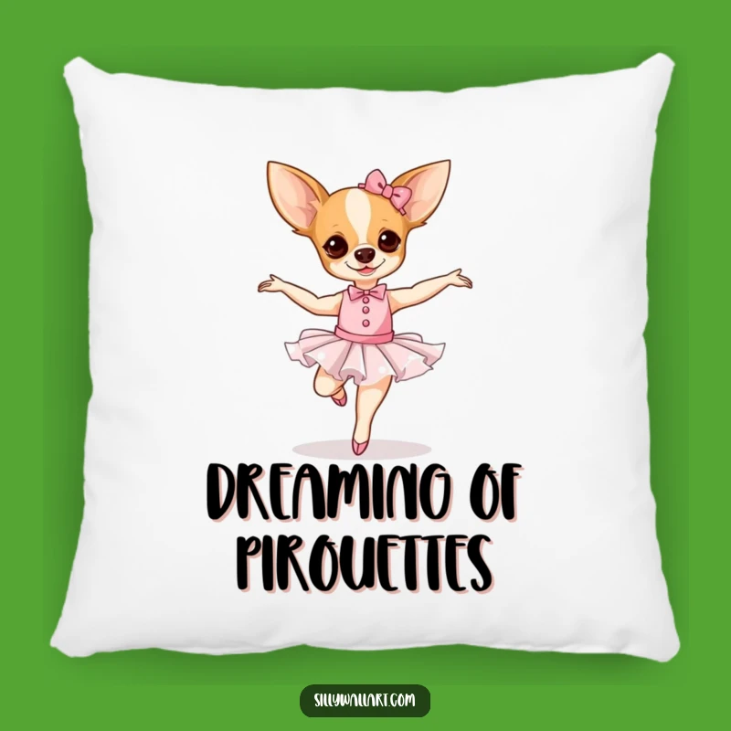 Funny Chihuahua Ballerina Pillow: Plush & Hilarious Dancing Dog Decor Gift