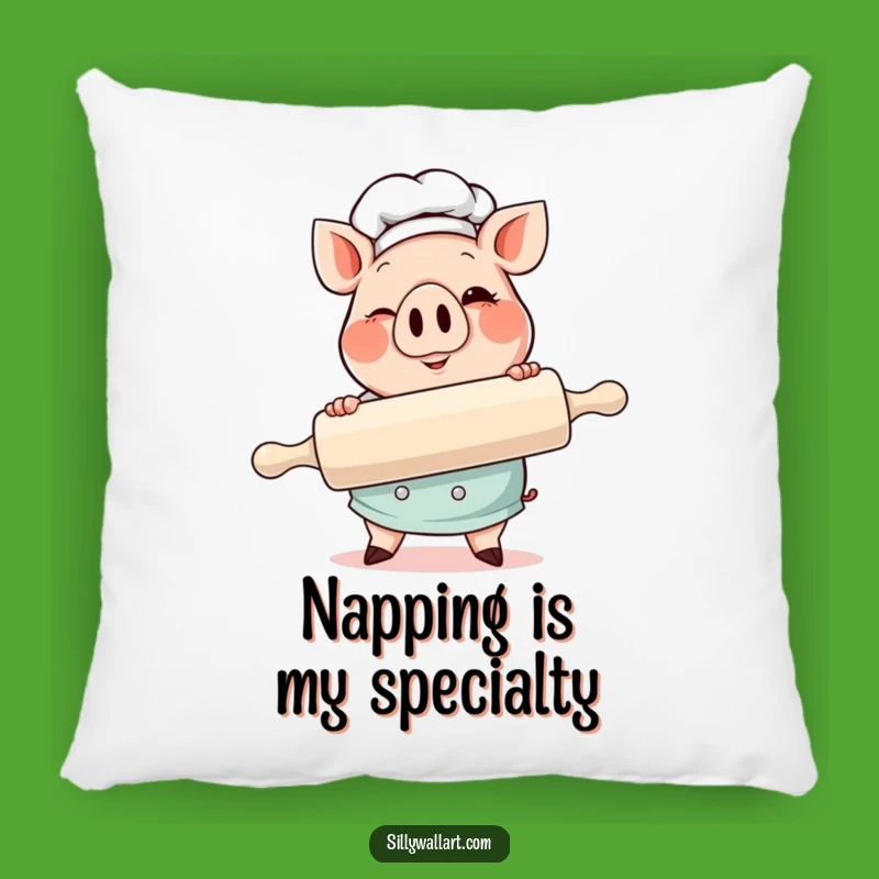 Funny Pig Chef Pillow: Winking Comfort, Perfect Cozy Gift!