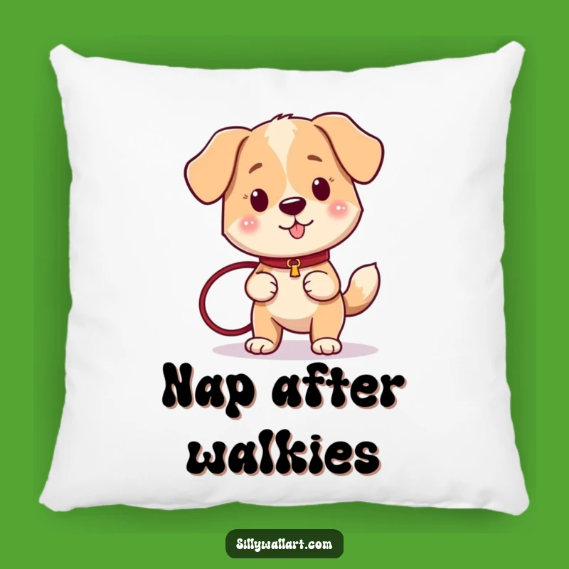 Funny Ready Dog Leash Pillow - Wagging Tail Canine Comfort Decor