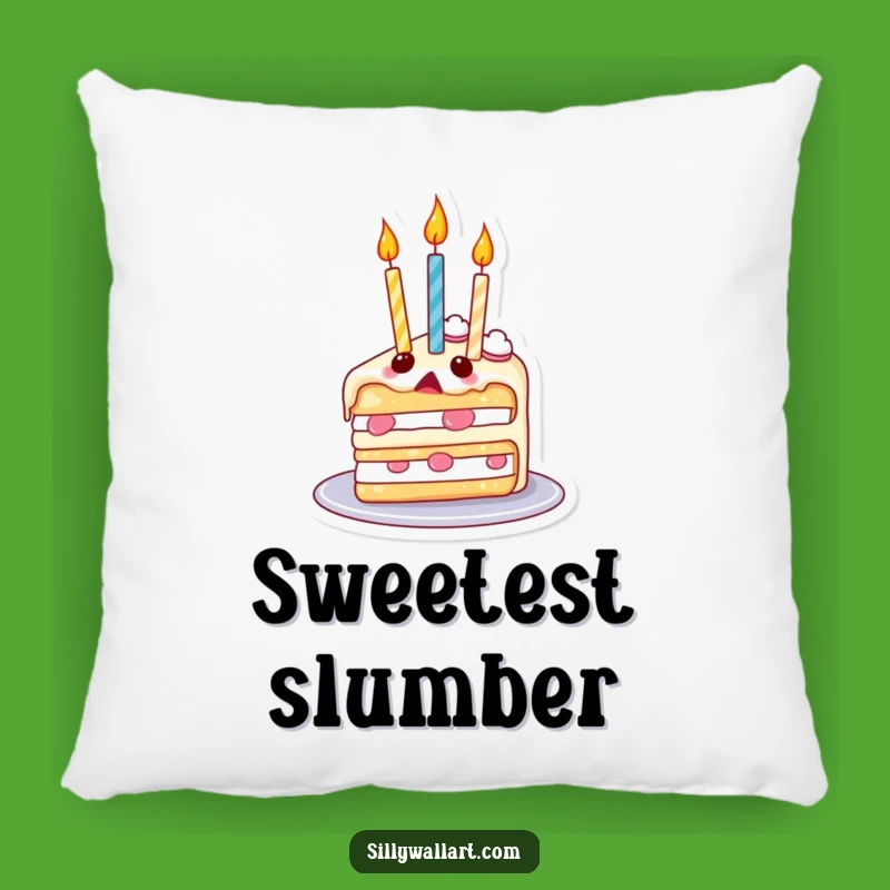 Funny Surprised Cake Candles Balloon Pillow - Cozy Sweet Accent