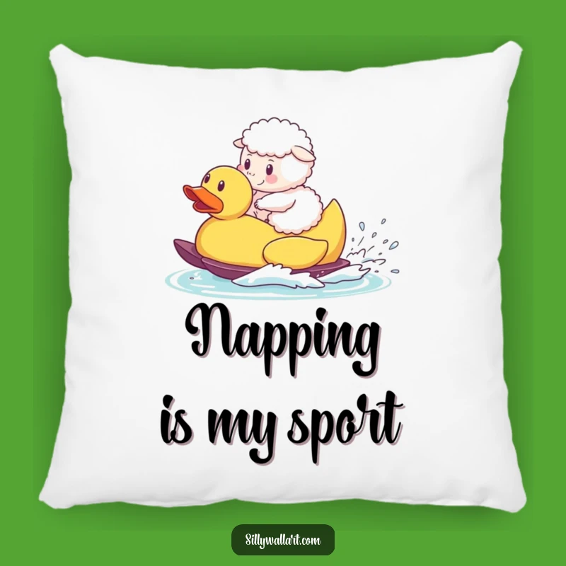 Funny Sheep Waterski Pillow: Hilarious Decor for Farm Animal Fans