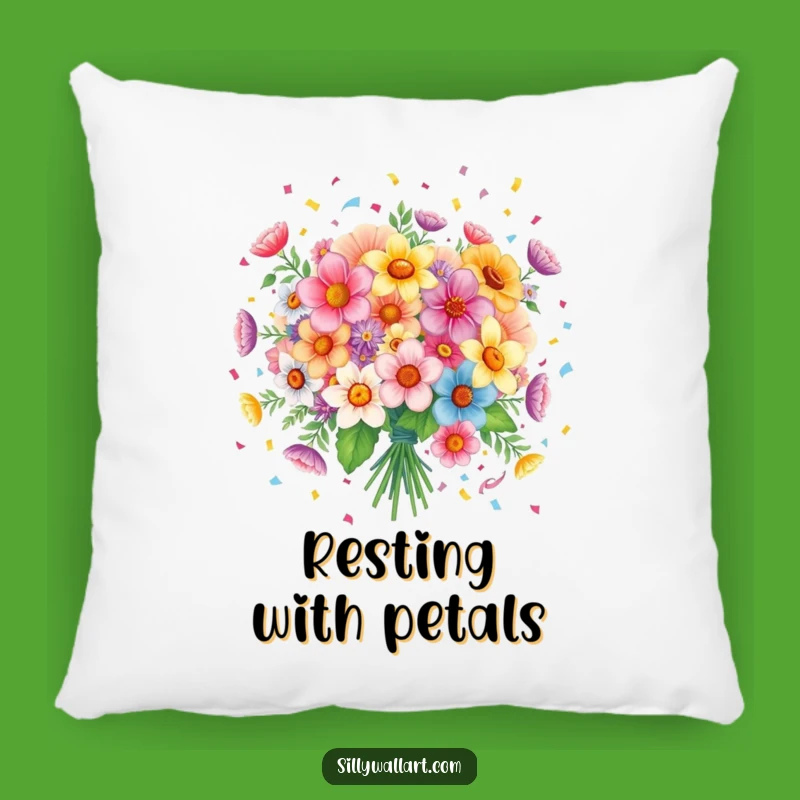 Funny Flower Confetti Pillow - Comfy & Festive Accent for Cozy Fun