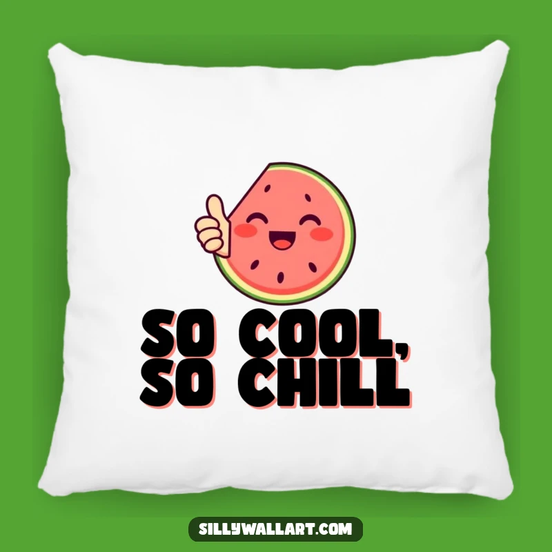 Funny Watermelon Thumbs Up Pillow - Comfy & Cheerful Accent Piece