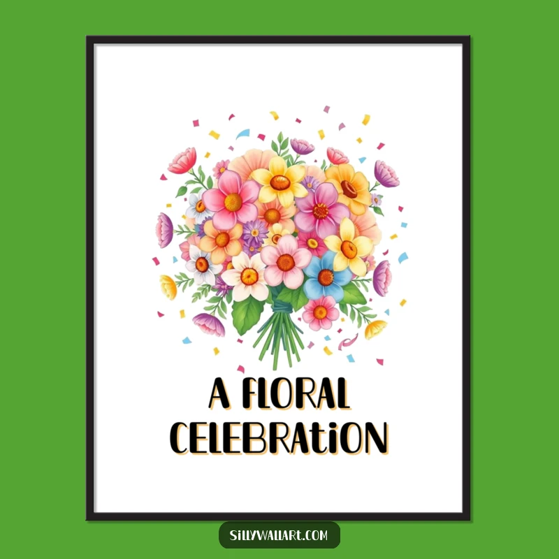 Funny Flower Confetti Digital Art - Instant Festive Download for Your Walls