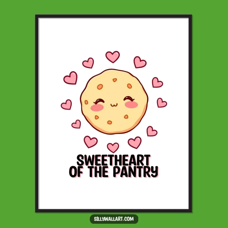 Funny Blushing Cookie Hearts Digital Print - Instant Hilarious Romantic Wall Art
