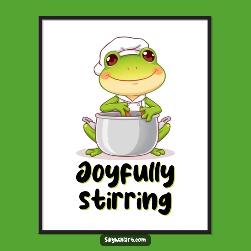 Funny Frog Chef Digital Art: Instant Joyful Download for Foodie Decor