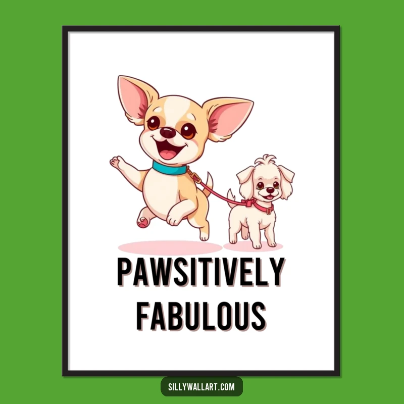 Funny Dog Parade Art Print: Decorate with Canine Charm and Joy
