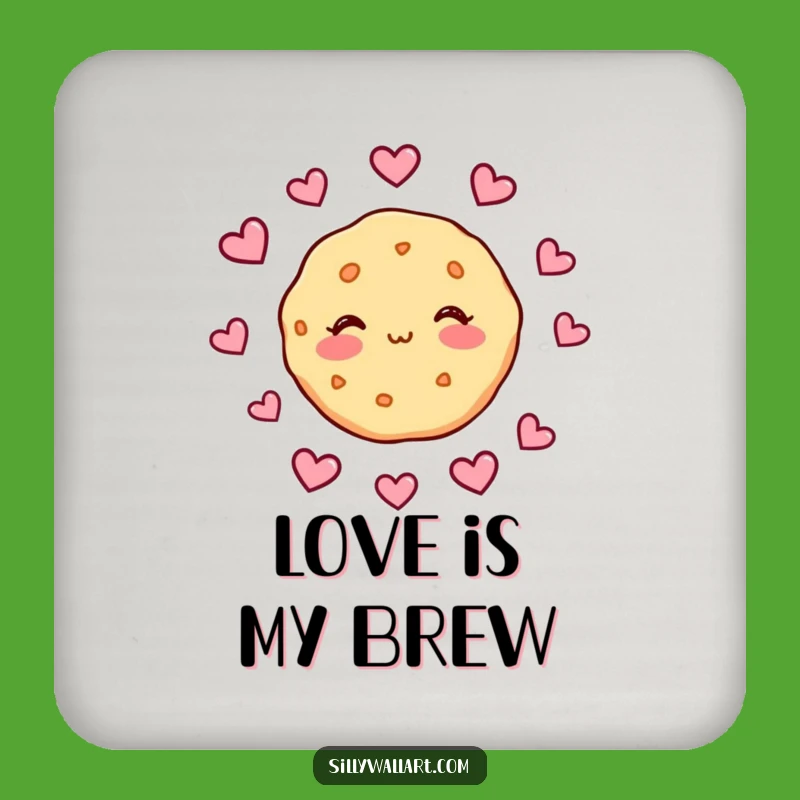 Funny Blushing Cookie Hearts Coaster - Hilarious Protection for Sweet Surfaces