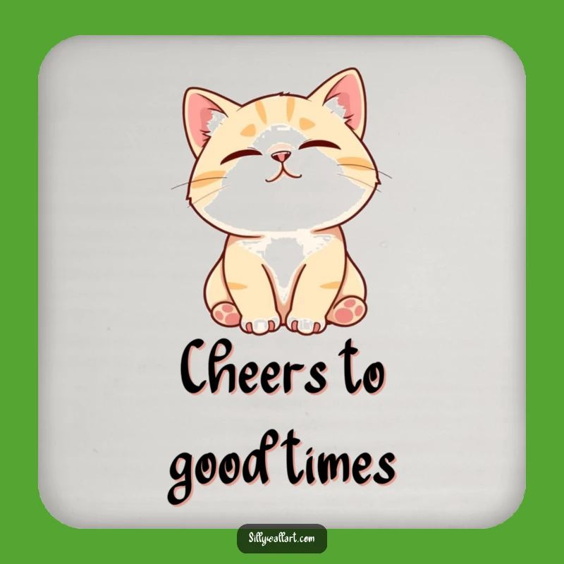 Funny Cat Purring Coaster Set - Contented Drink Decor Gift