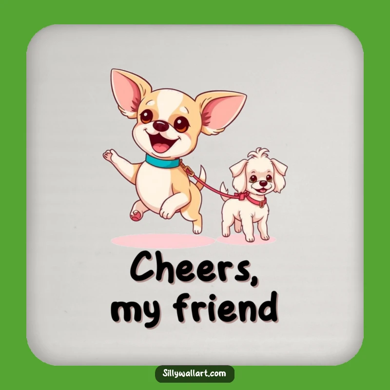 Funny Dog Parade Coaster: Protect Your Surfaces with Pup Party Style