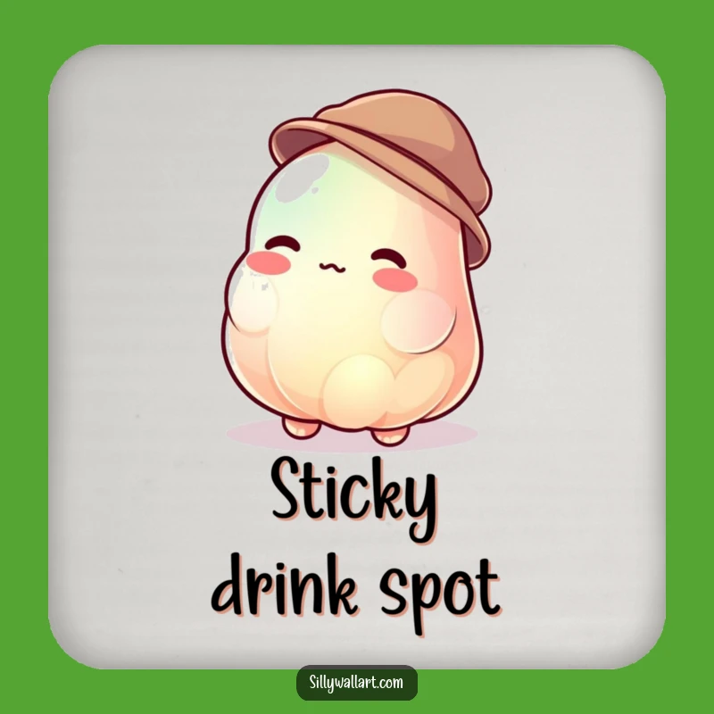 Funny Jelly Blob Coaster - Jiggling Hat Wearer & Uncontrollable Table Gift