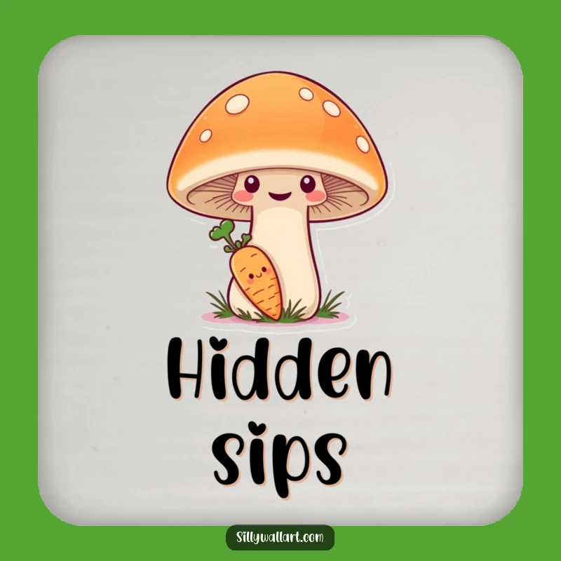 Funny Shy Carrot Coaster - Cute Garden Drink Saver Gift