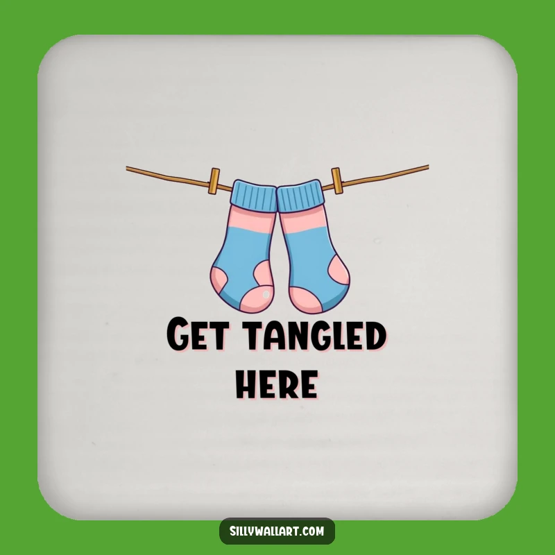 Funny Tangled Socks Coaster: Hilarious Protection for Your Tabletop
