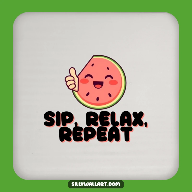 Funny Watermelon Thumbs Up Coaster - Add a Slice of Fun