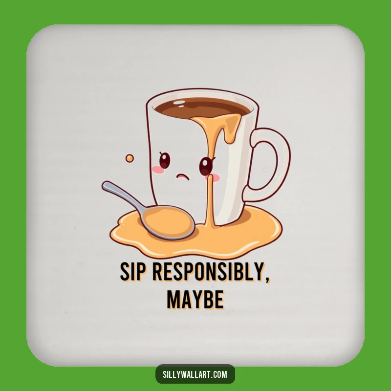 Funny Coffee Mug Overload Coaster: Oversized Mug Spill Protection, Gift