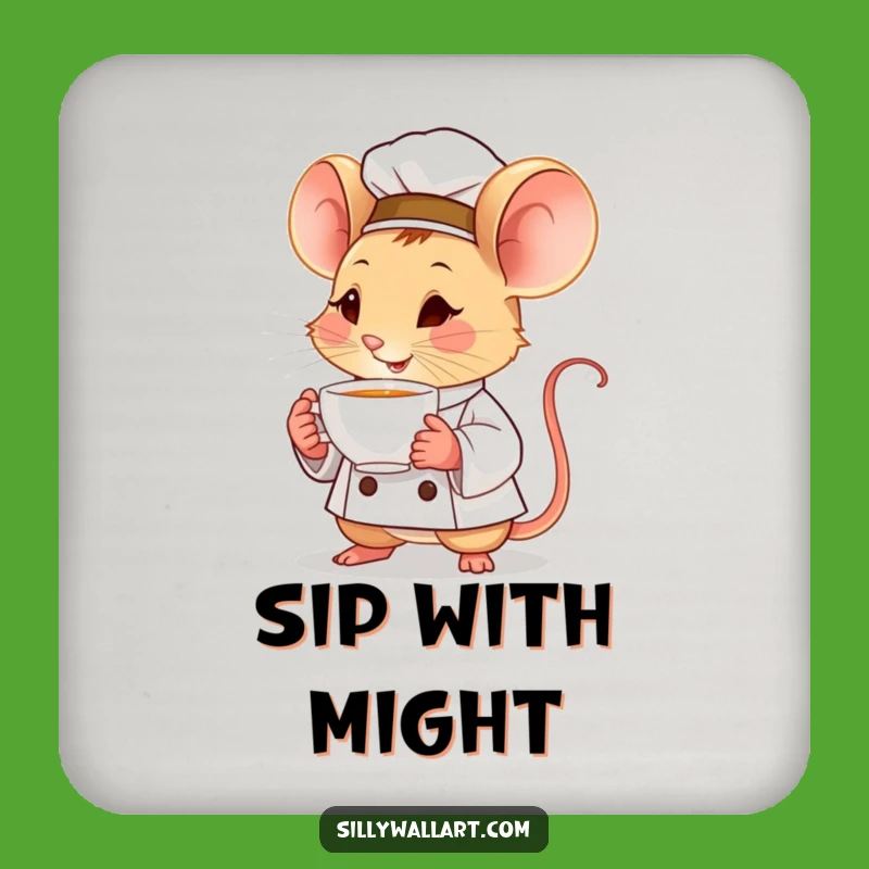 Funny Mouse Chef Coasters: Protect Surfaces with Determined Charm