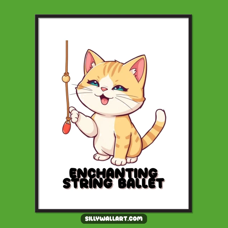 Funny Cat String Art Print - Playful Wall Decor for Mischief Lovers