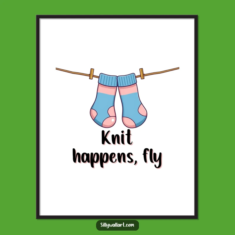 Funny Tangled Socks Poster: Hilarious Wall Art for Laundry Room Fun