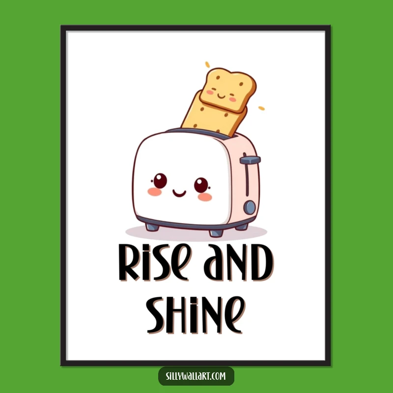 Funny Toaster Toast Launch Poster: Hilarious Kitchen Wall Art
