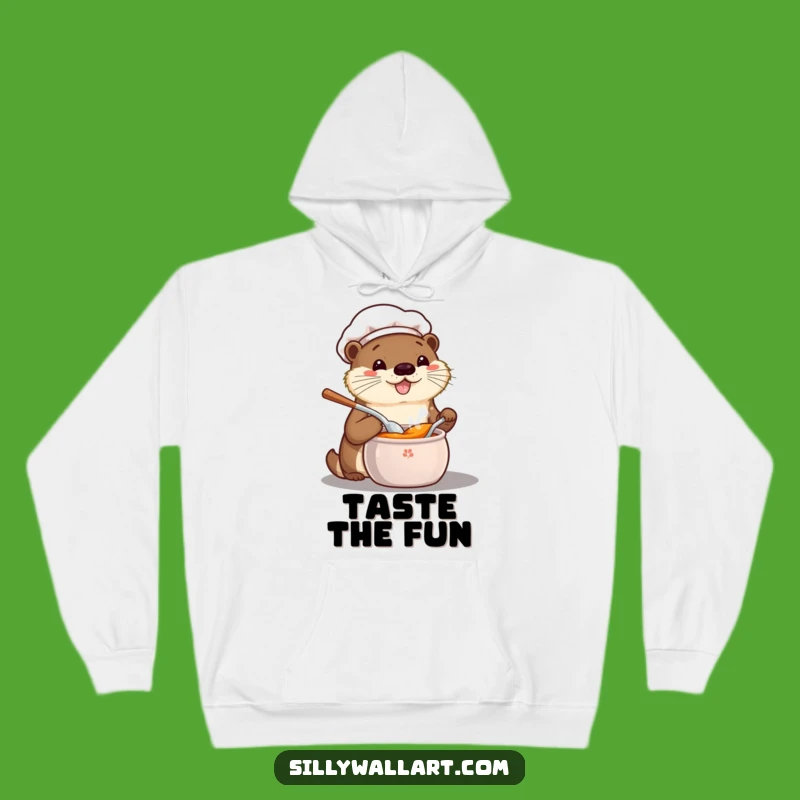 Cozy Funny Otter Chef Hoodie: Kawaii Cook Tasting Adventures