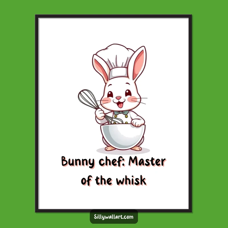 Free Printable Bunny Chef Wall Art: Funny Kitchen Decor Downloadable!